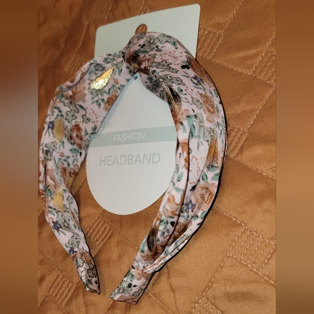 Floral Fashion Headband - Pink and Brown 2/$15 - Picture 1 of 5